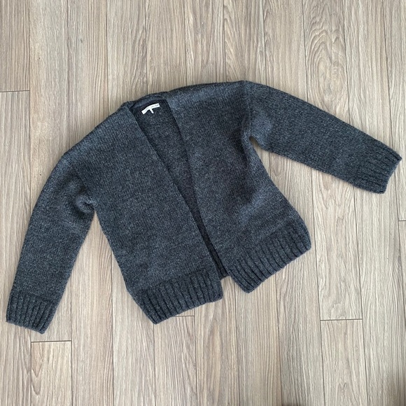 OAK + FORT Sweaters - OAK & FORT Grey Knit Open Cardigan with pockets